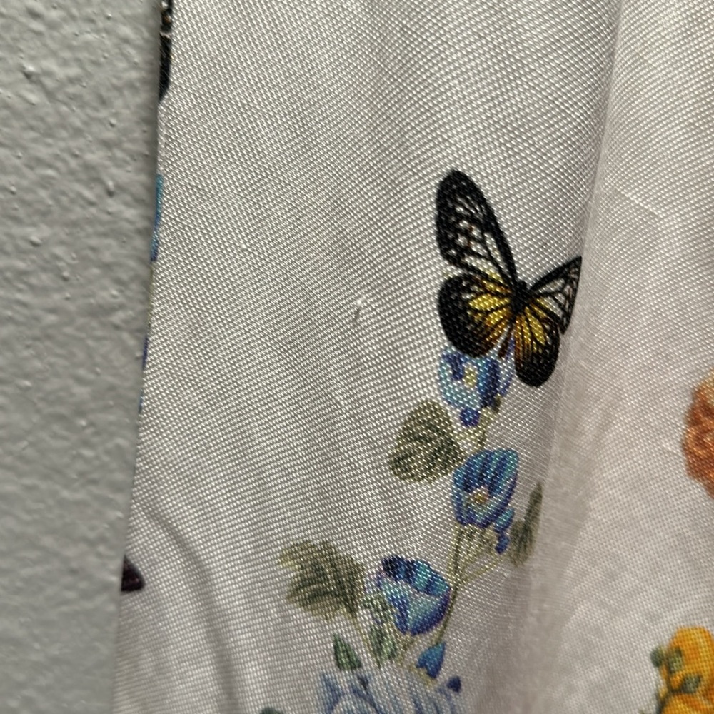 Camilla “Queens Bee Hive” Cream Linen Floral Print Wide-Leg Lounge Pants M - Picture 7 of 12